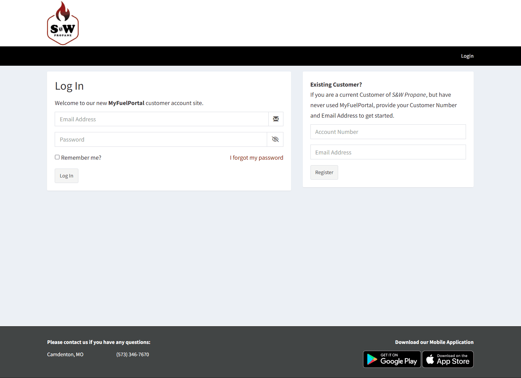 S&W s and W propane camdenton missouri my fueld portal login page